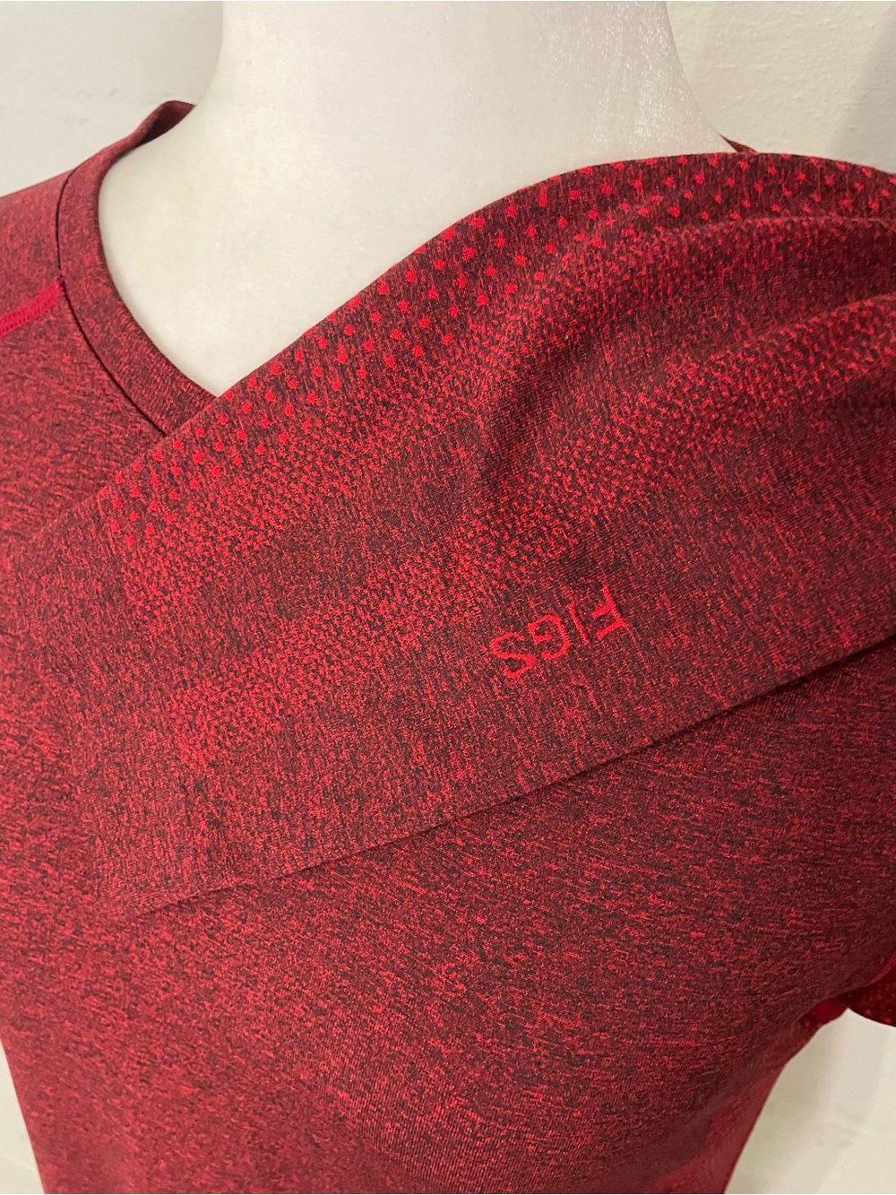 Figs Women's Long Sleeve Crewneck Top - Wine - Picture 2 of 4
